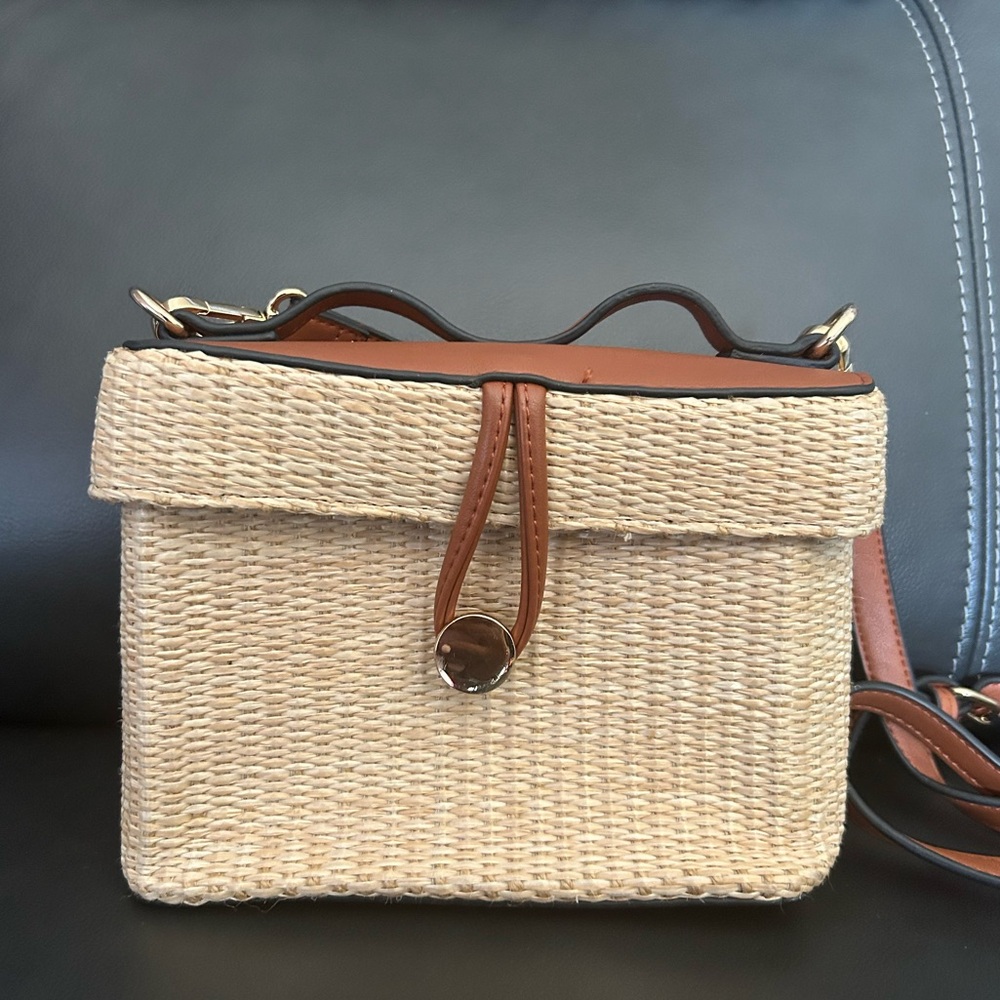 Raffia Crossbody Bag
